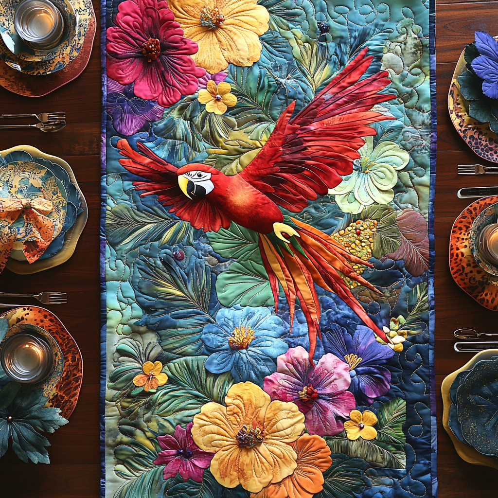 Macaw Magic Quilted Table Runner NCU0DV106