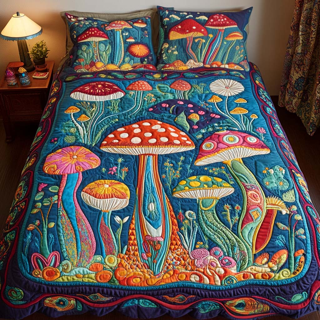 Magical Meadow 3-Piece Quilted Bedding Set NCU0NT2255