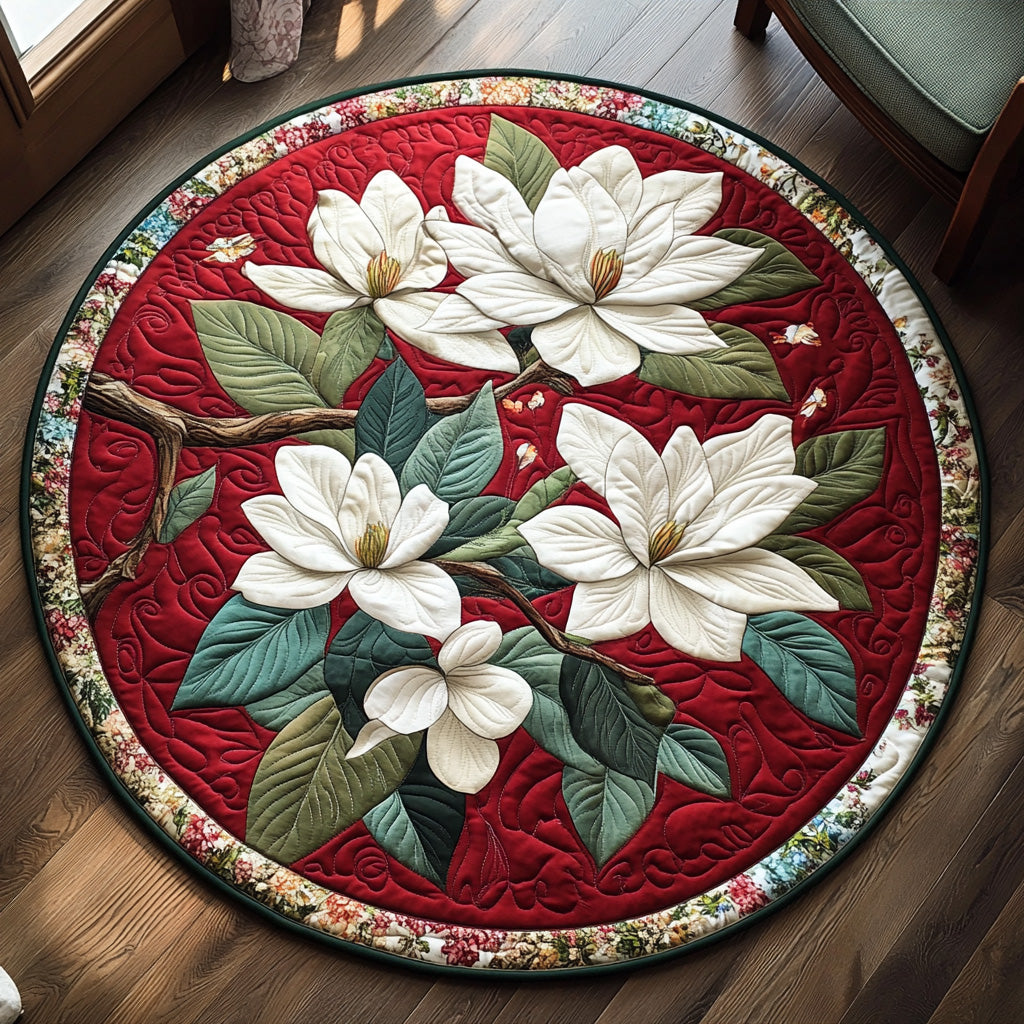 Magnolia Whisper Quilted Round Mat NCU0DV870