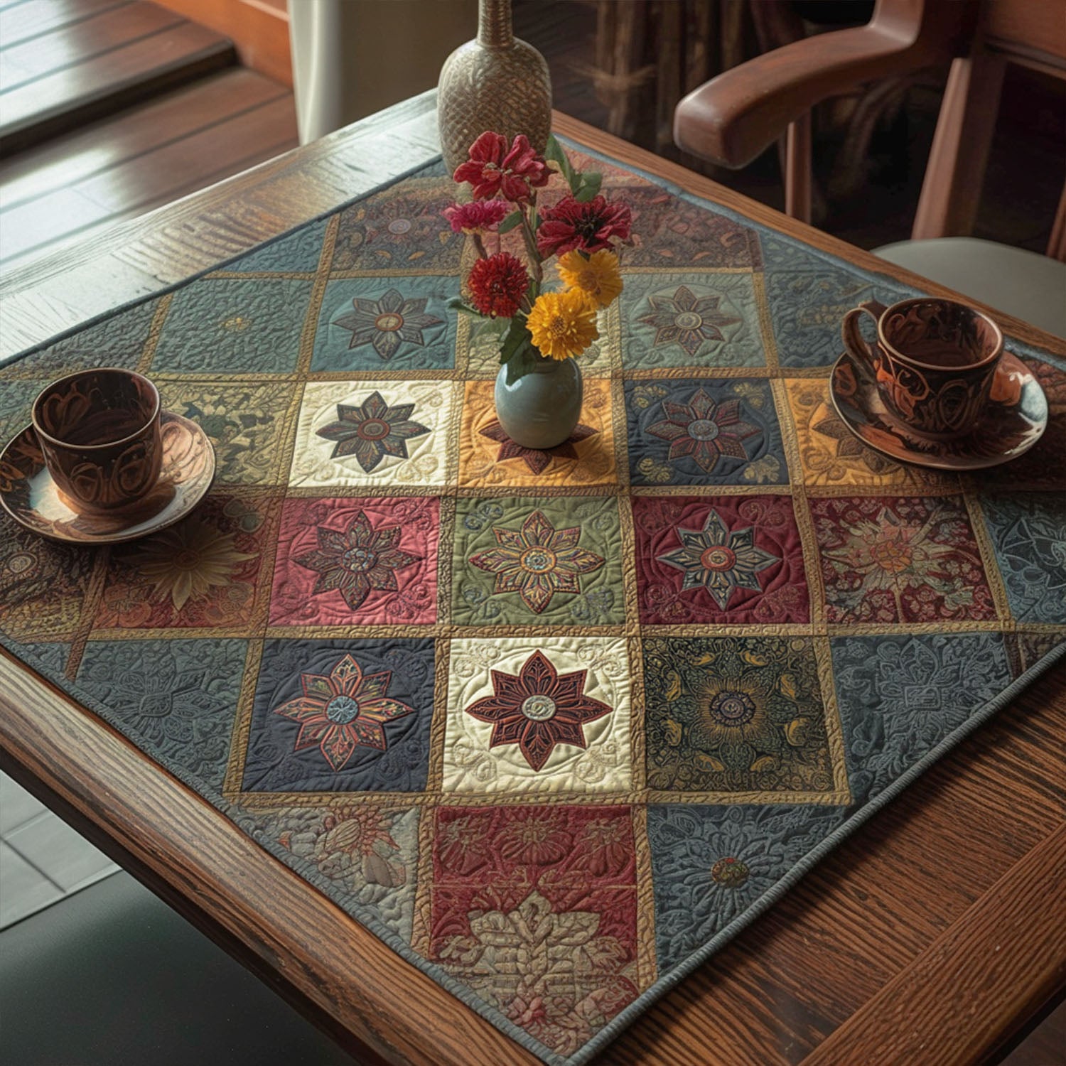 Mandala Moods Quilted Table Topper NCU0PTT732