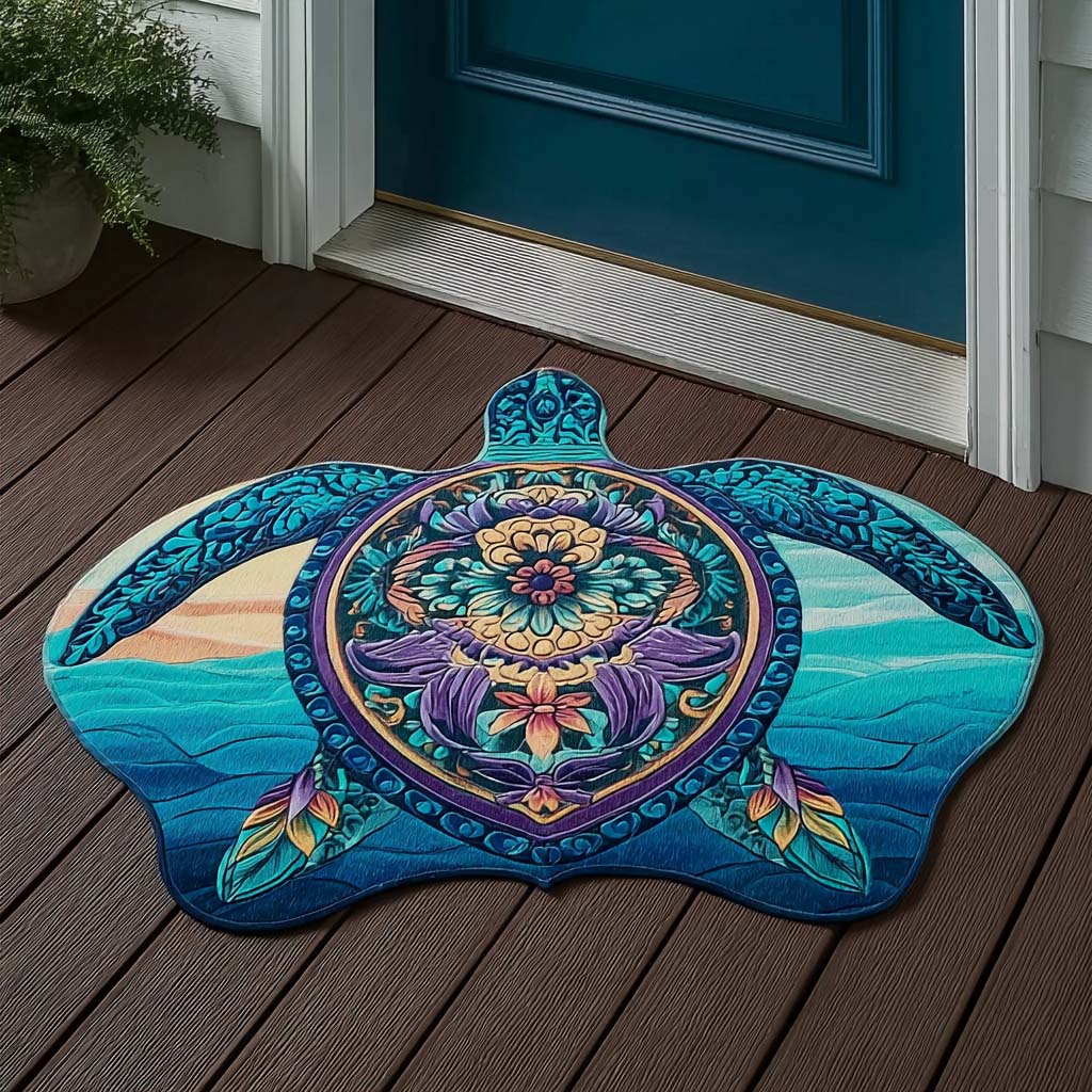 Mandala Tide Turtle Custom Shape Doormat NCU0DQQ0758