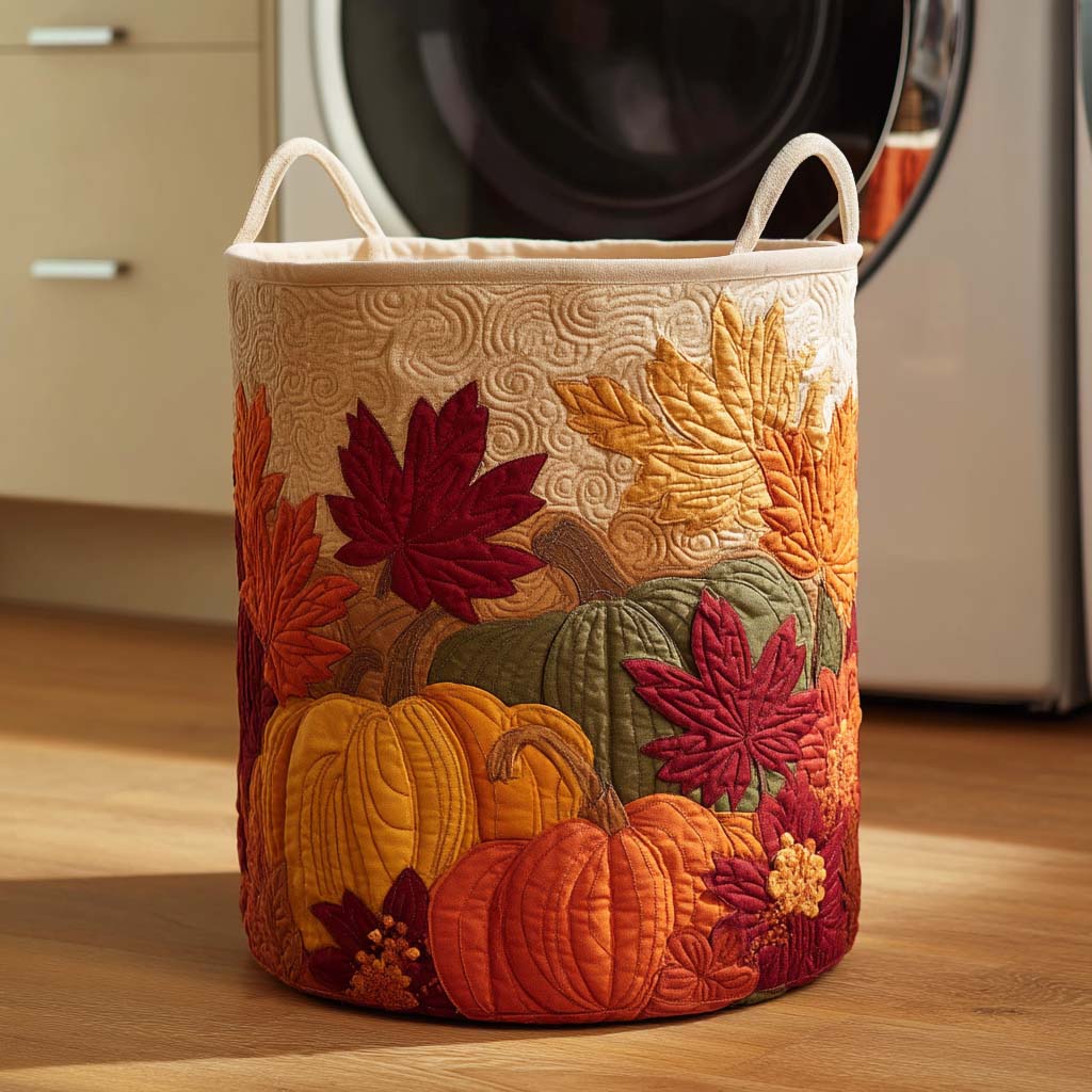 Maple Ridge Quilted Laundry Basket NCU0NTD088