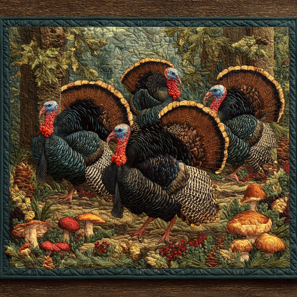 Maple Groove Turkey Quilted Placemat NCU0DV1073