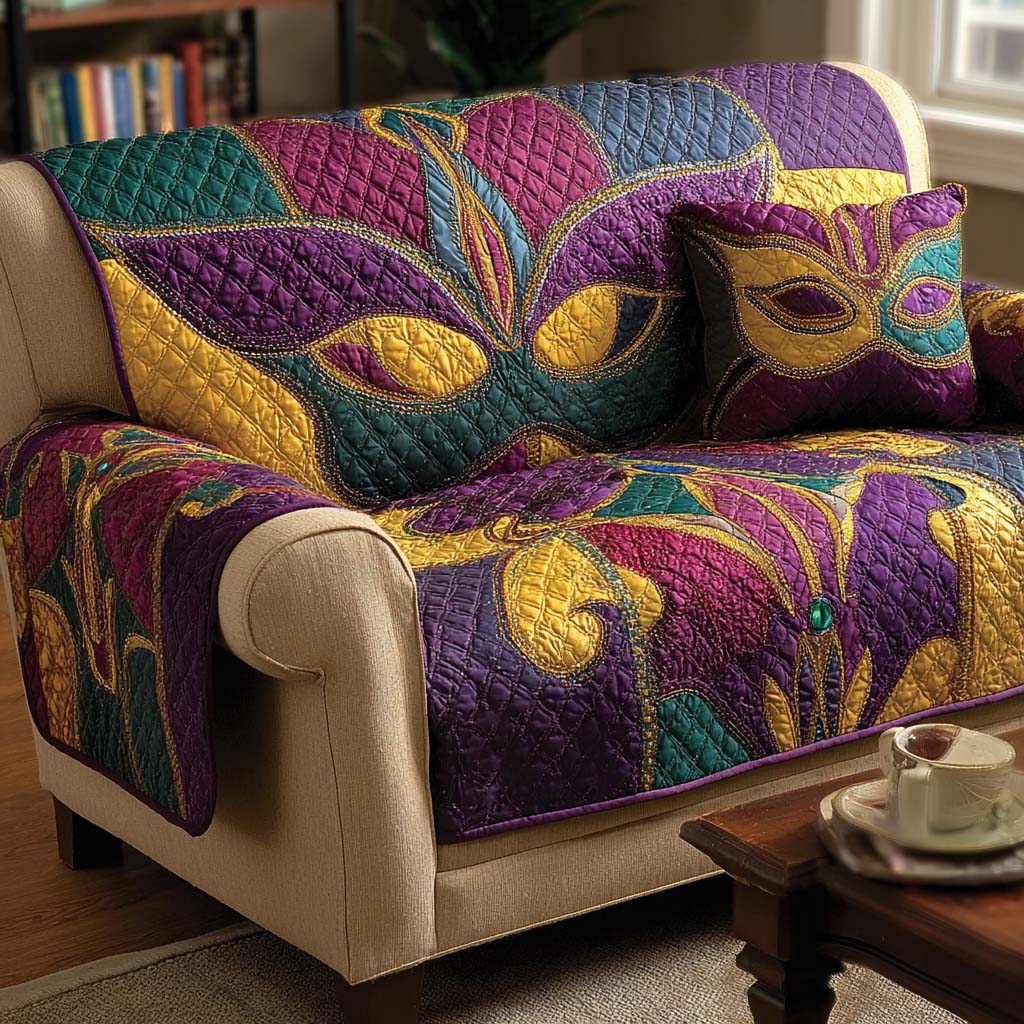 Mardi Glow Quilted Sofa Cover NCU0NNL222