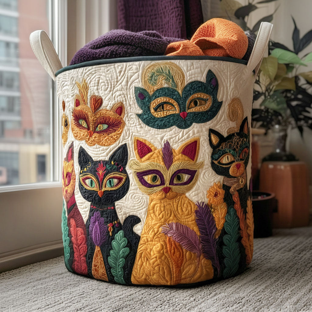 Mardi Paws Quilted Laundry Basket NCU0PTT2519