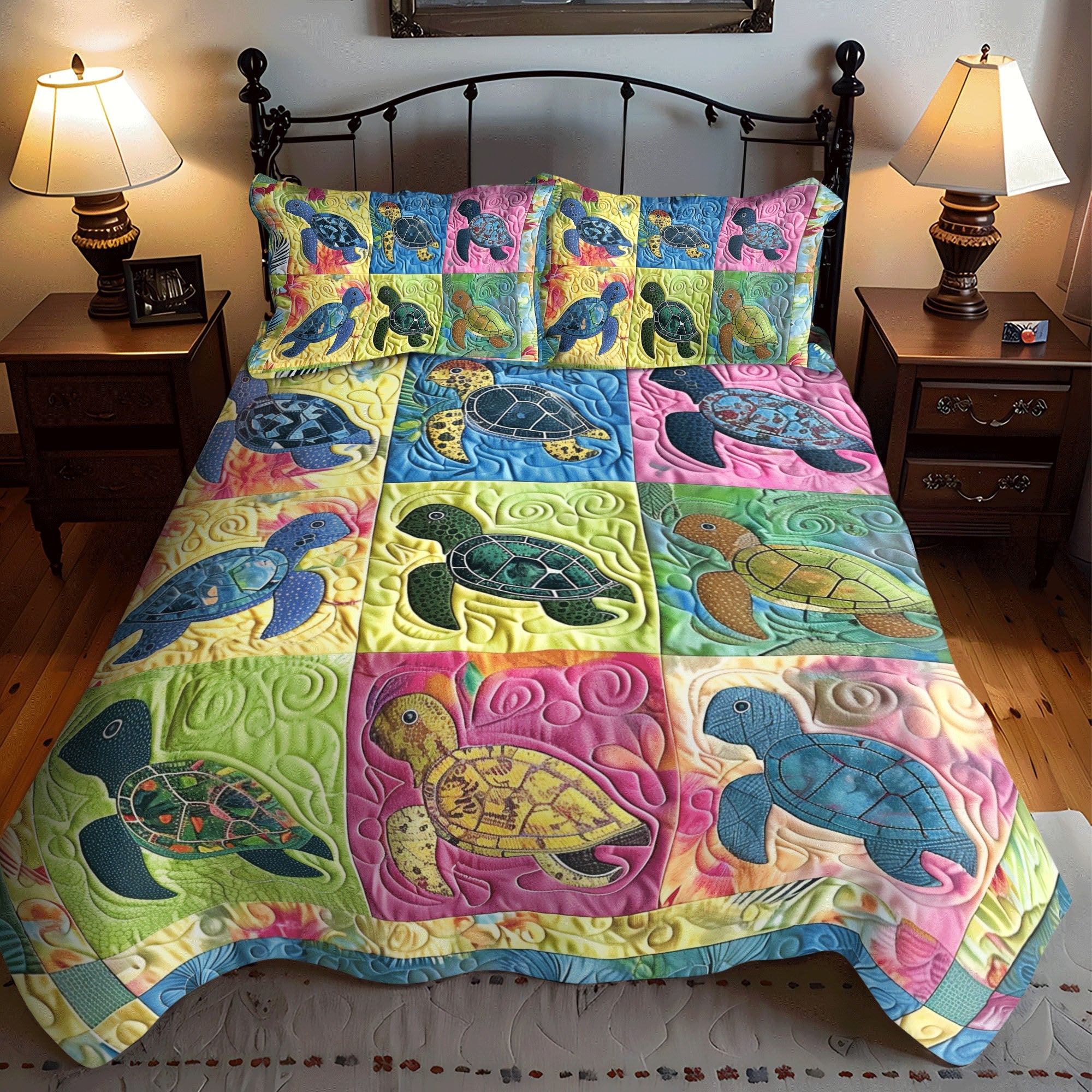 Marine Harmony 3-Piece Quilted Bedding Set NCU0TL766
