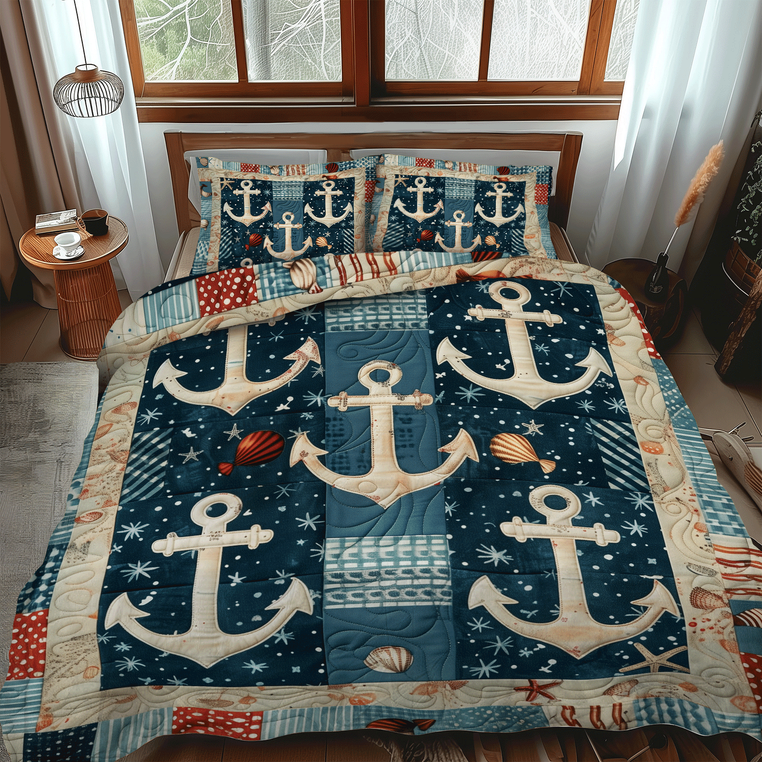 Maritime Dreams 3-Piece Quilted Bedding Set NCU0TH1221
