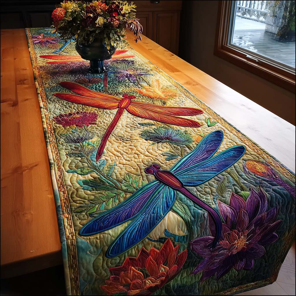 Meadow Blossoms Quilted Table Runner NCU0NNT2569