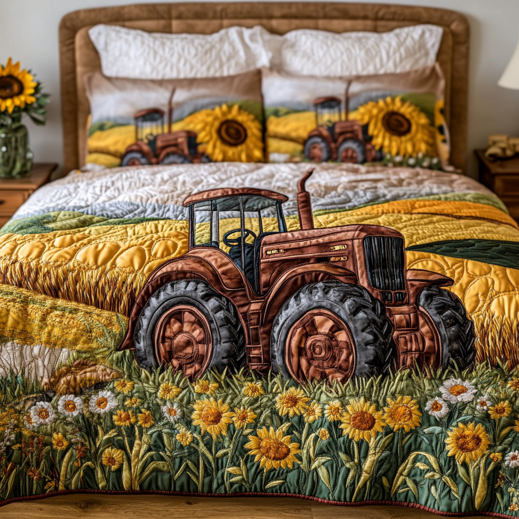 Meadow Motor 3-Piece Quilted Bedding Set NCU0NVH709