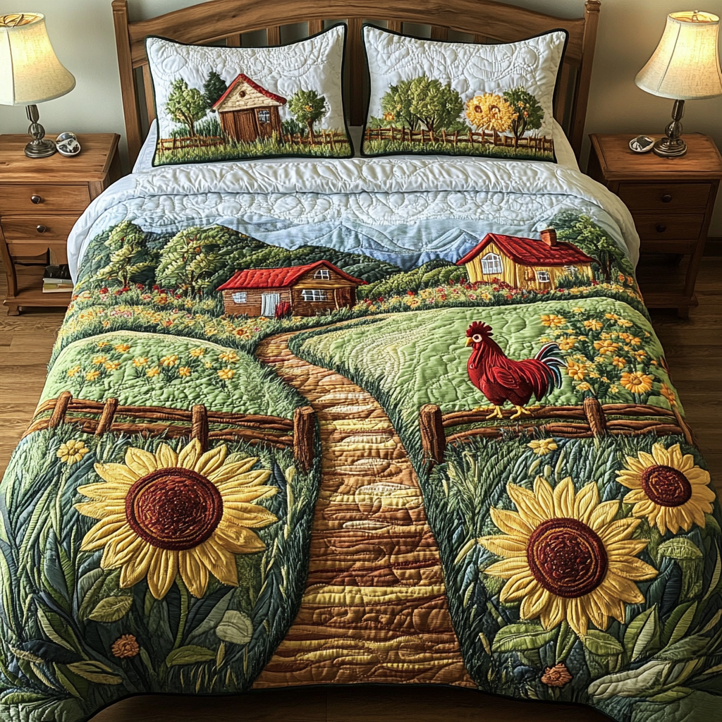 Meadow Path 3-Piece Quilted Bedding Set NCU0NVH359