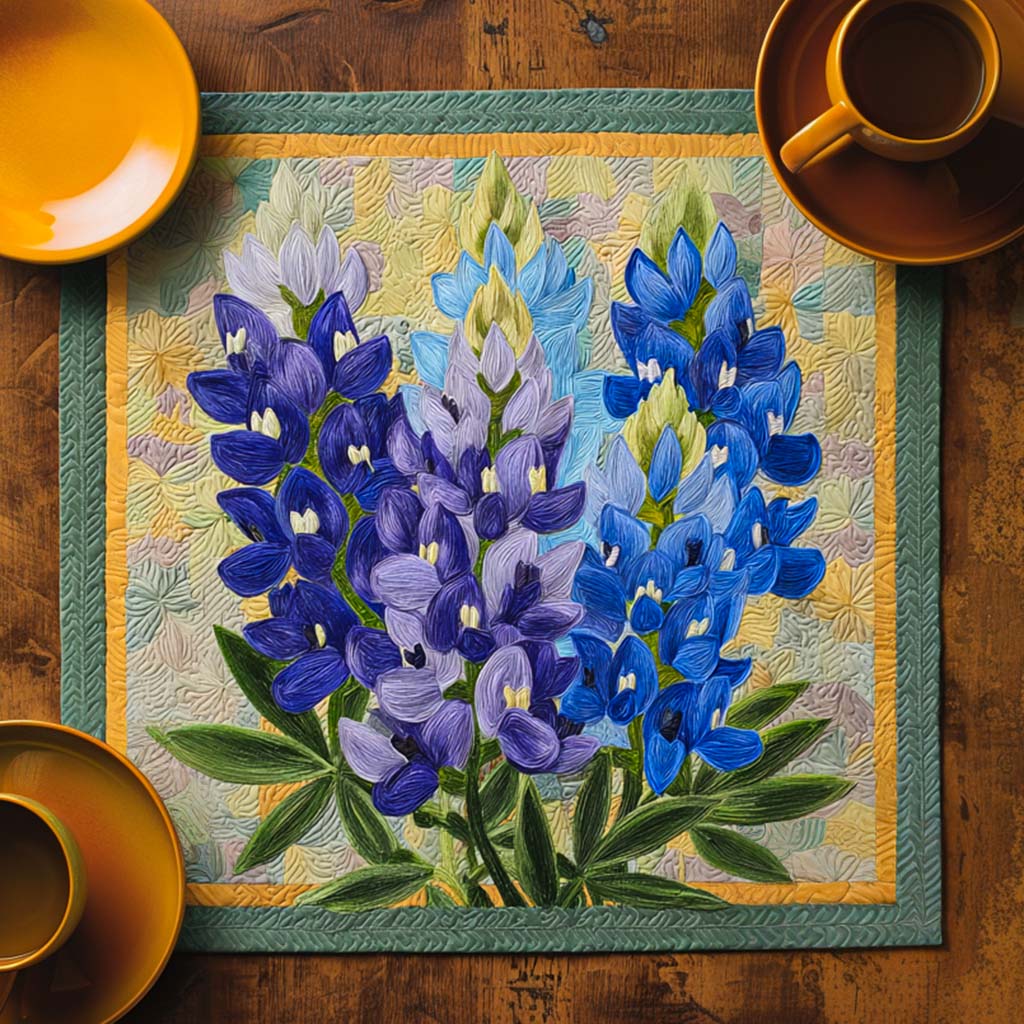 Meadow of Bluebonnets Quilted Table Topper NCU0NNT1296
