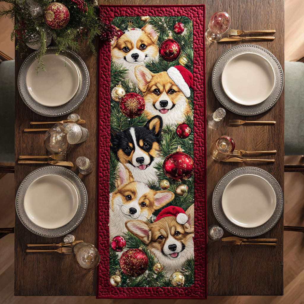 Merry Corgi Quilted Table Runner NCU0HNH567