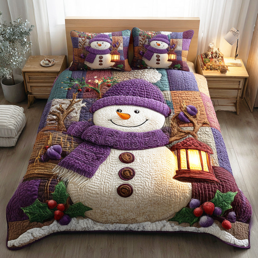 Merry Frost Night 3-Piece Quilted Bedding Set NCU0NTD660