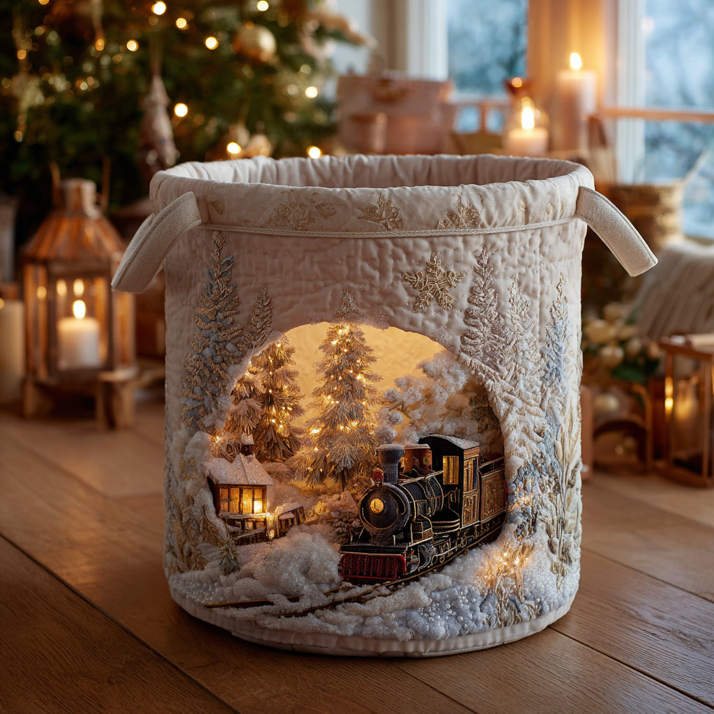 Merry Rail Adventure Quilted Laundry Basket NCU0DV1274