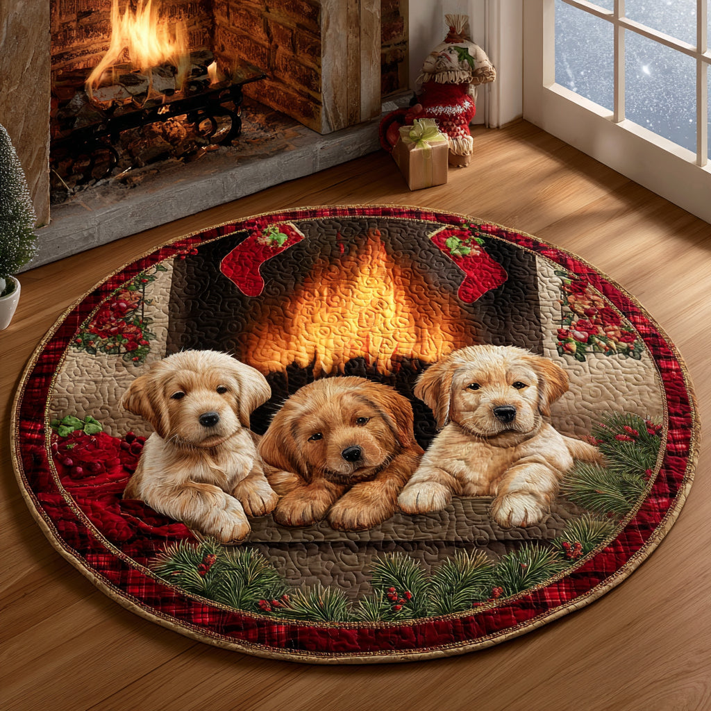 Merry Retrievers Quilted Round Mat NCU0DV1162