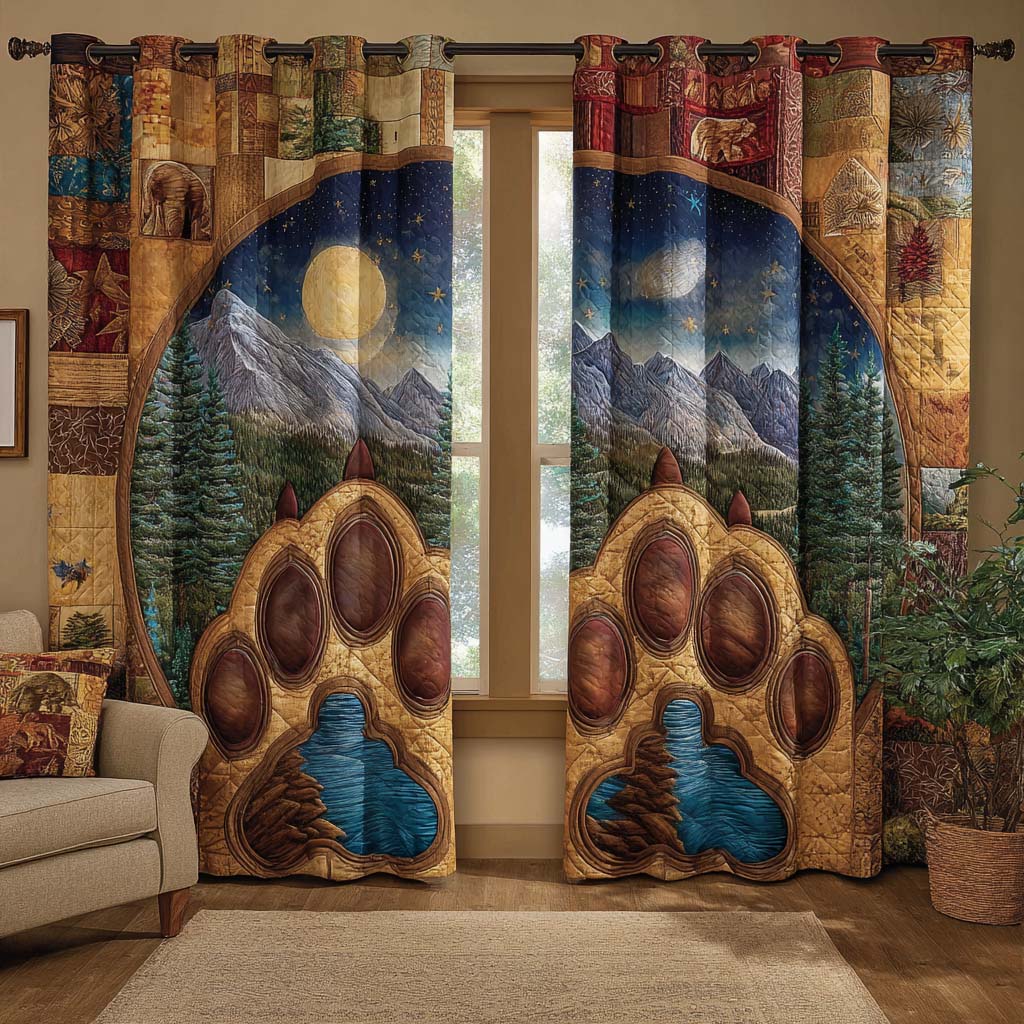 Midnight Bear Quilted Curtains NCU0NXD920
