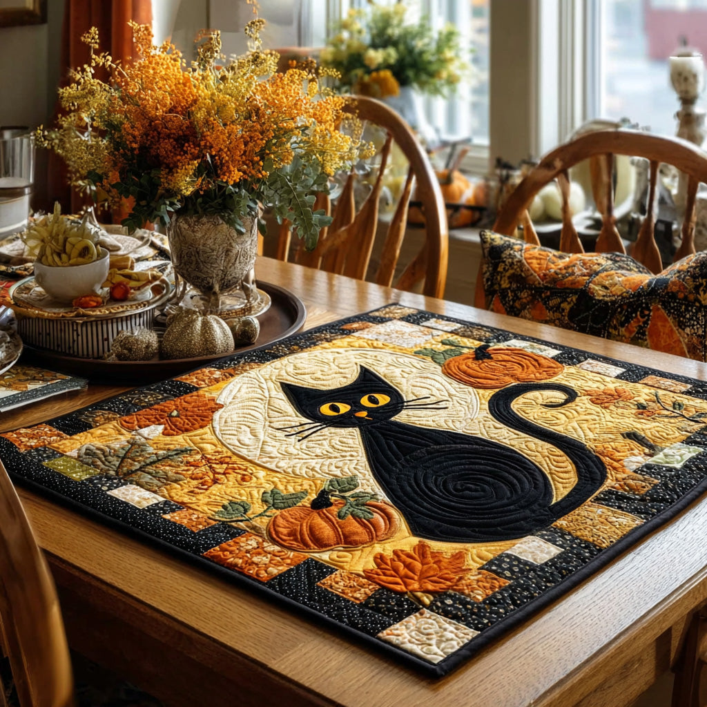 Midnight Pumpkin Quilted Table Topper NCU0PVL540