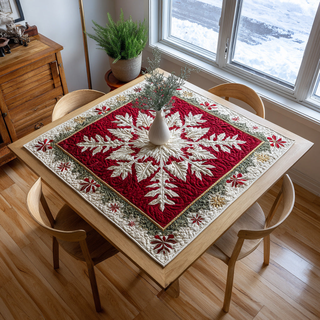 Midnight Snowflake Blossom Quilted Table Topper NCU0HNH191