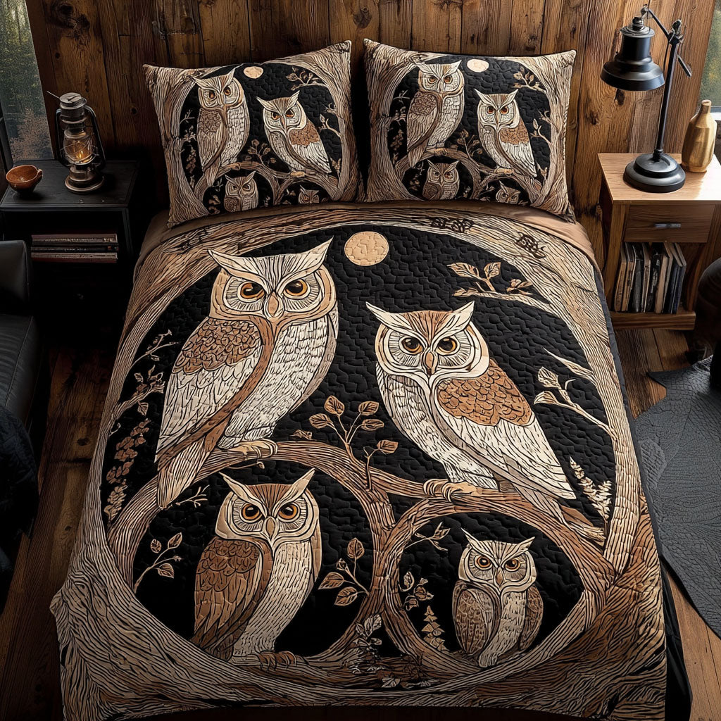 Midnight Watcher 3-Piece Quilted Bedding Set NCU0PTT1281
