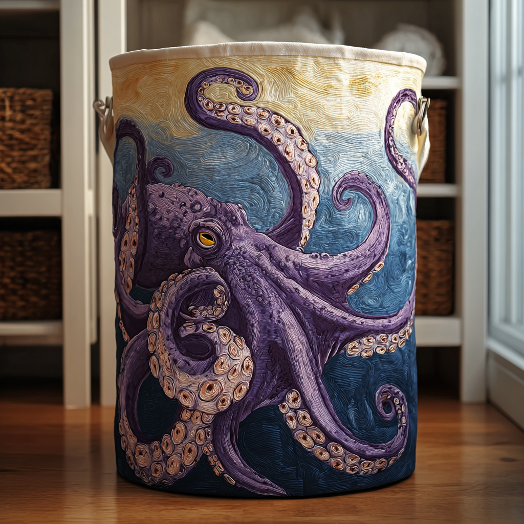 Mighty Octopus Quilted Laundry Basket NCU0DDK1566
