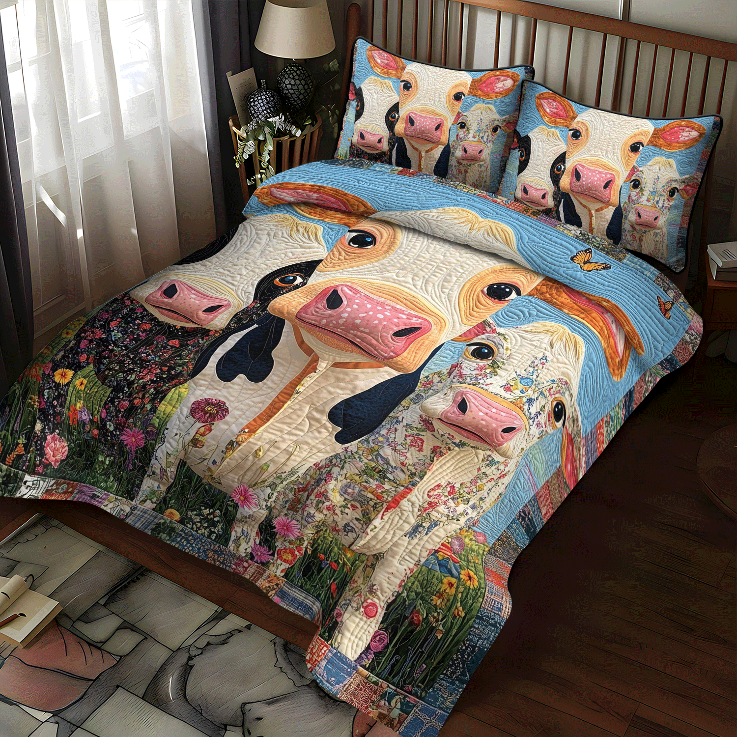 Milkmaid's Marvel 3-Piece Quilted Bedding Set NCU0TH1379