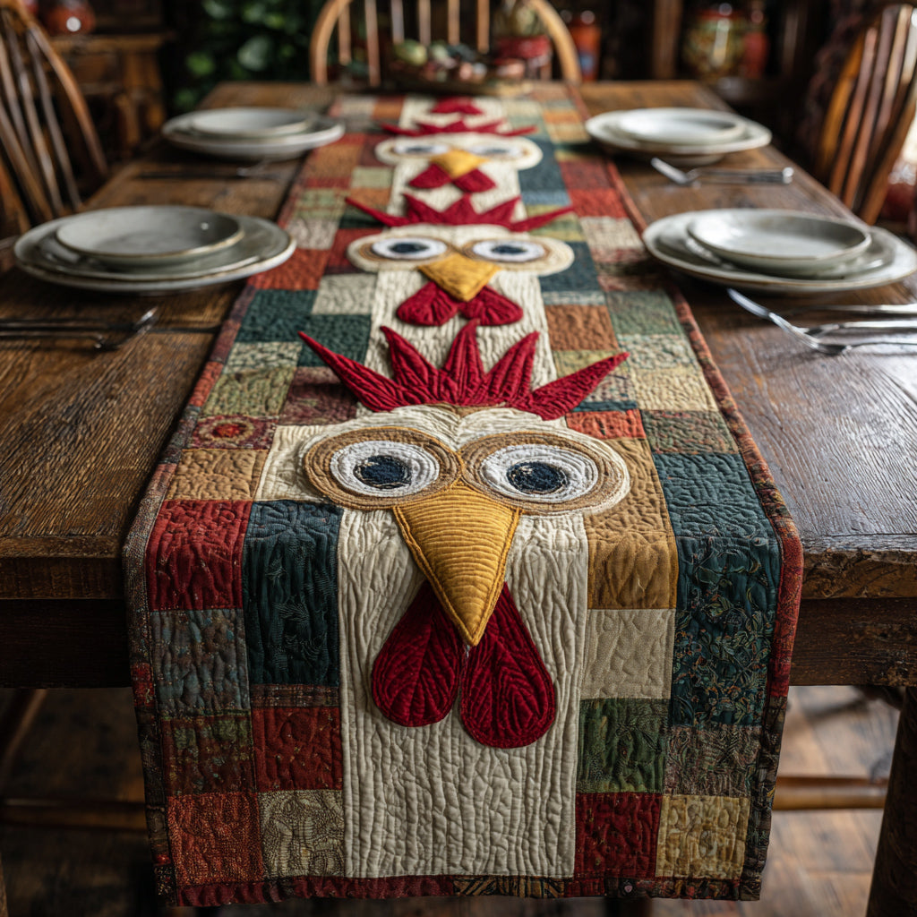 Modern Chicken Quilted Table Runner NCU0HNH345