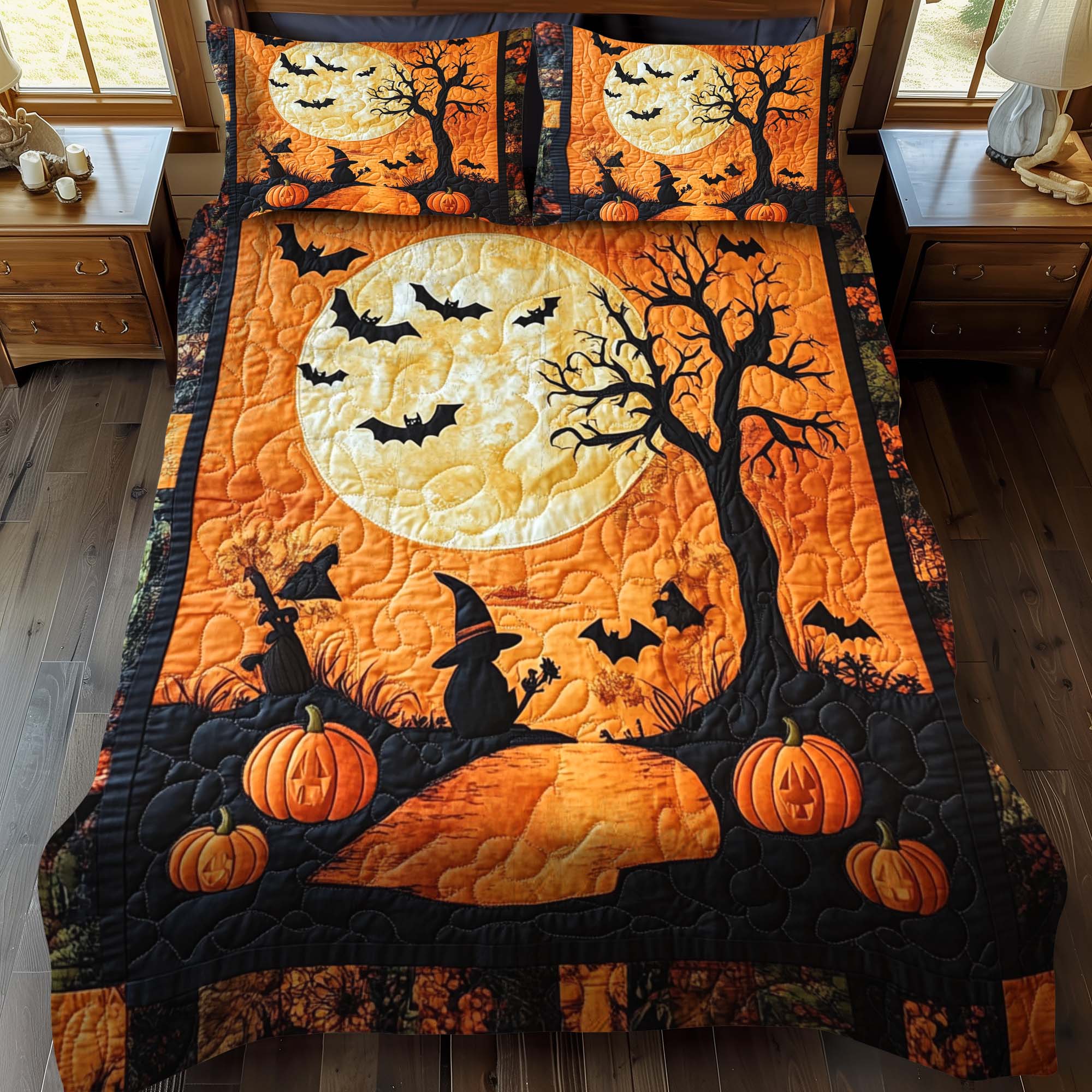 Moonlit Magic 3-Piece Quilted Bedding Set NCU0NT607