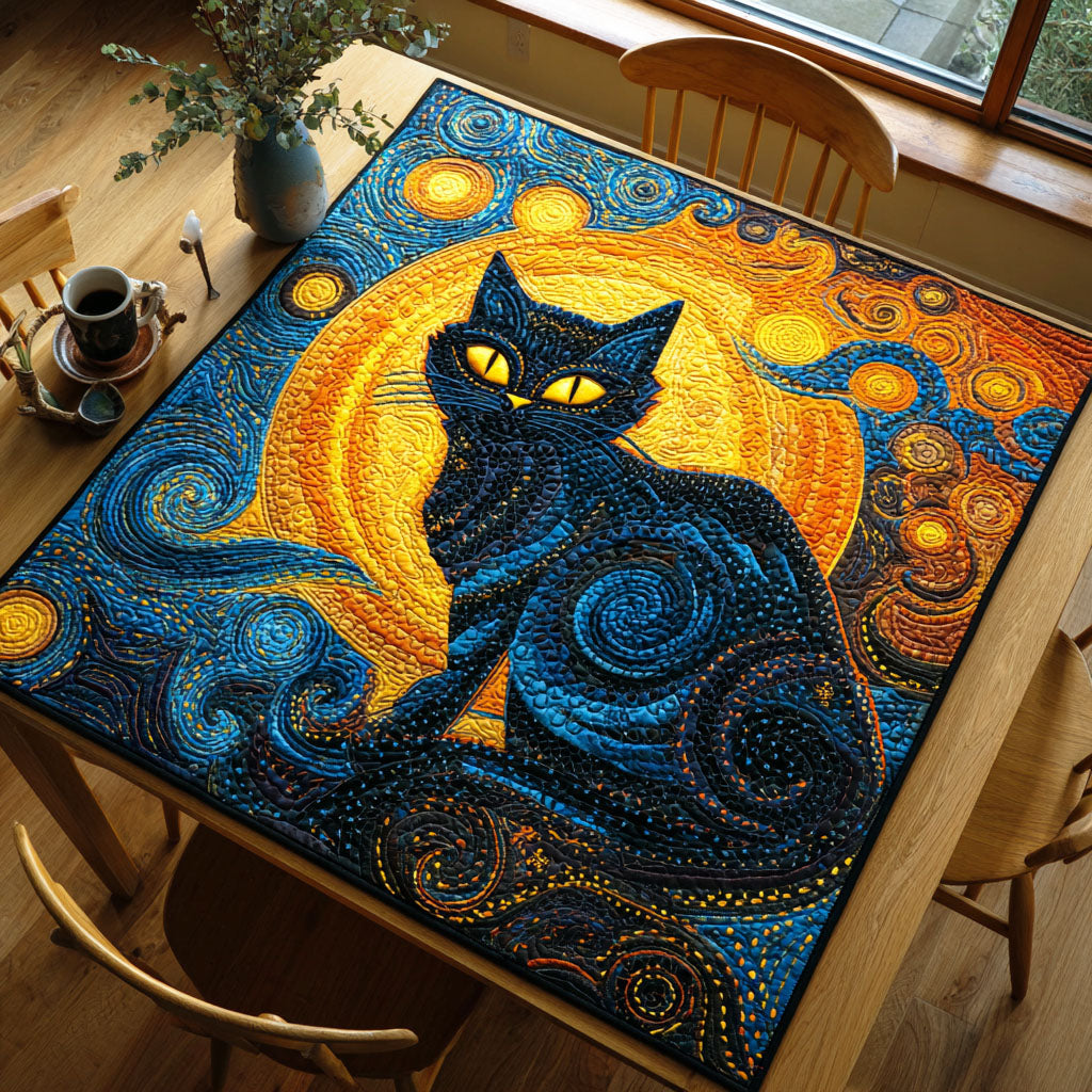 Moonlit Paws Quilted Table Topper NCU0NTD233