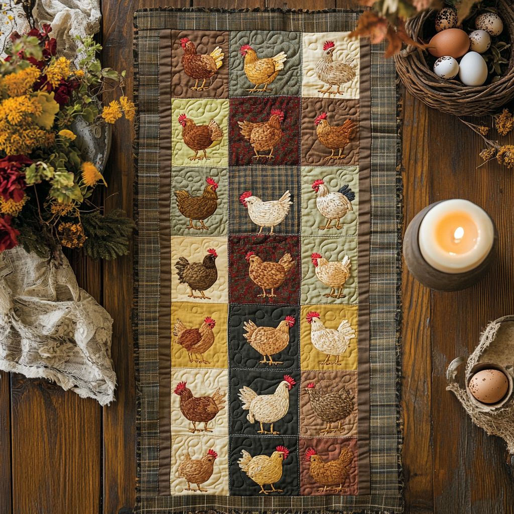 Morning Cluck Quilted Table Runner NCU0NVH918