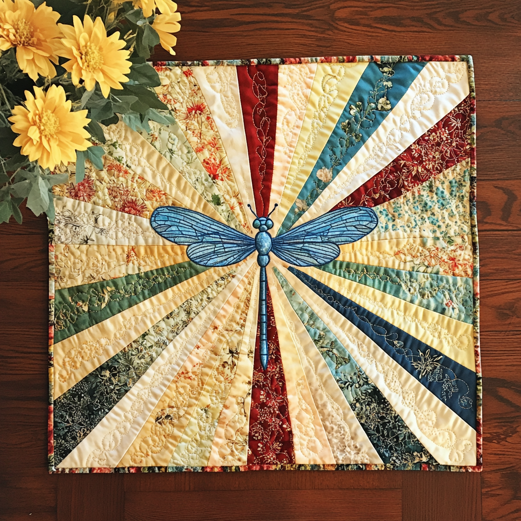 Morning Dragonfly Quilted Table Topper NCU0DDK583