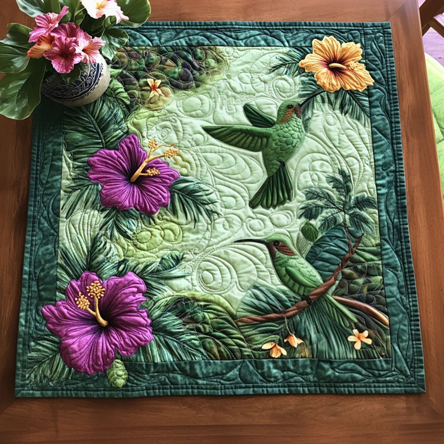 Morning Petal Quilted Table Topper NCU0PTT722