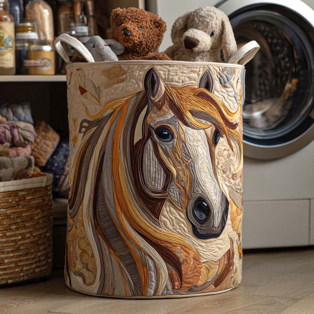 Morning Trot Quilted Laundry Basket NCU0NNT1154