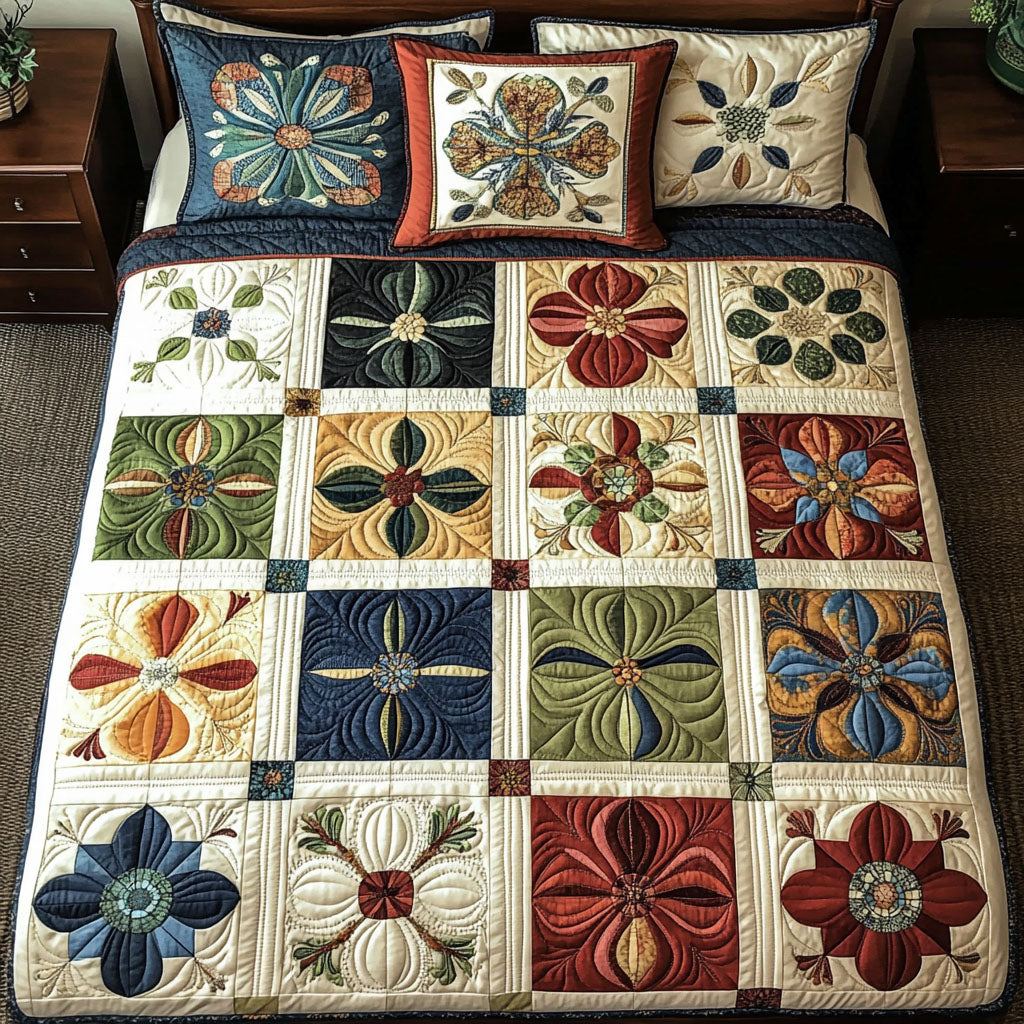 Mosaic Blocks 3-Piece Quilted Bedding Set NCU0PTT567