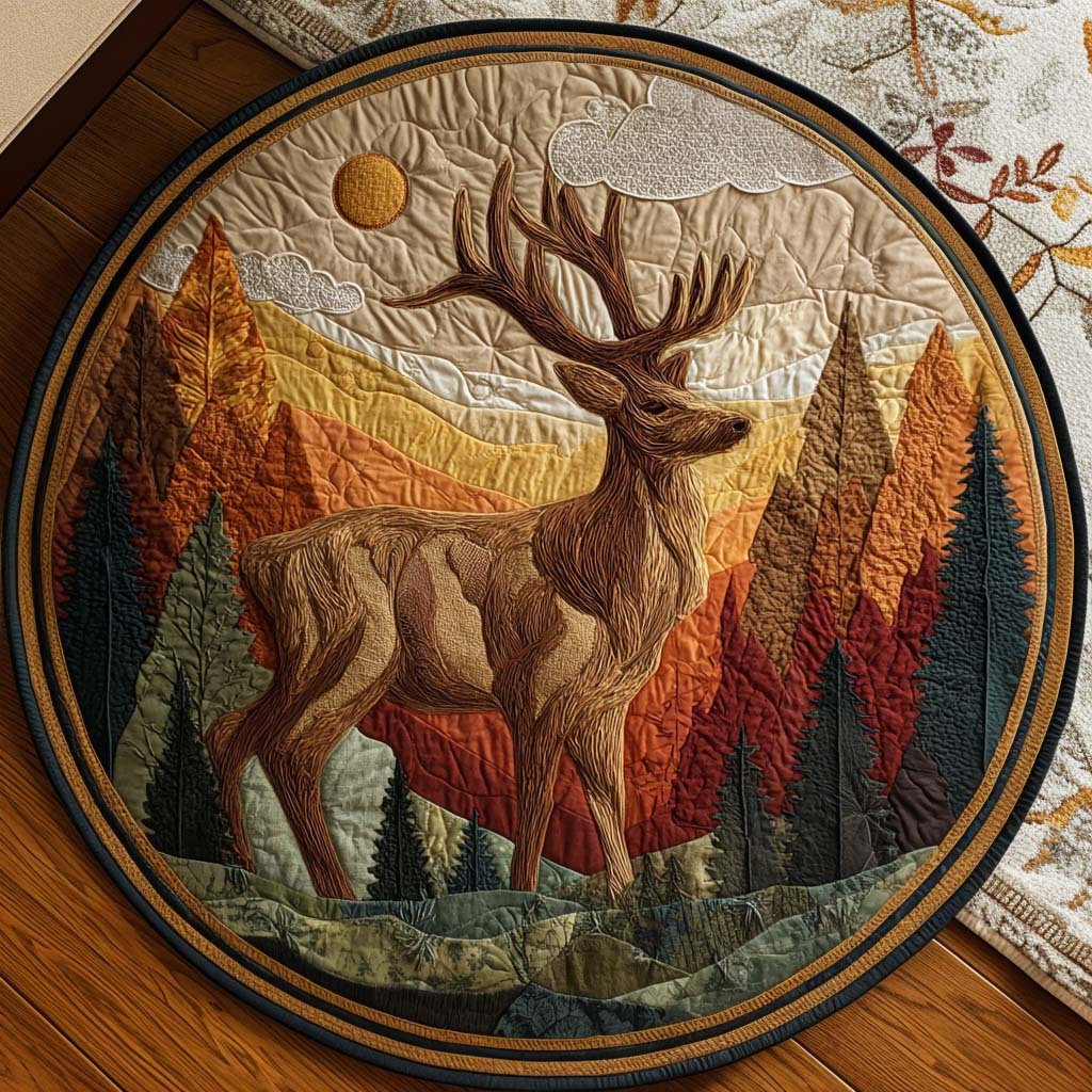 Mountain Calm Quilted Round Mat NCU0NNT1966