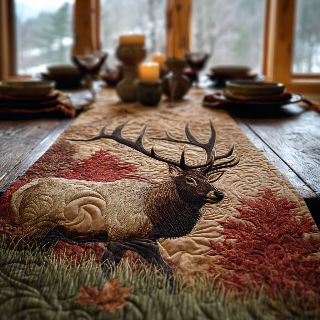 Mountain Elk Quilted Table Runner NCU0DV1152