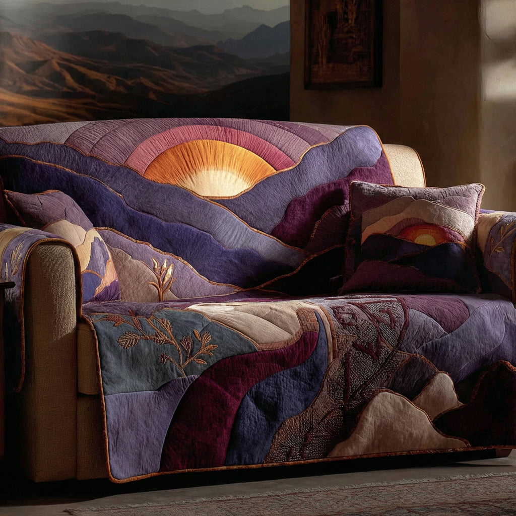 Mountain Ember Quilted Sofa Cover NCU0LDH603