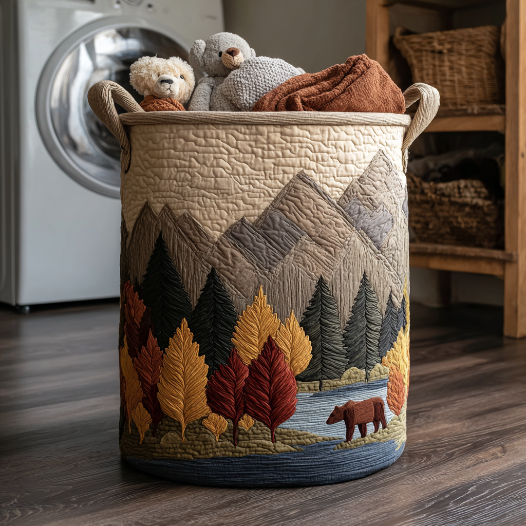 Mountain View Quilted Laundry Basket NCU0DDK1977