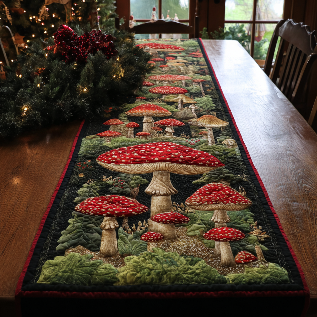 Mushroom Glow Quilted Table Runner NCU0DDK1816