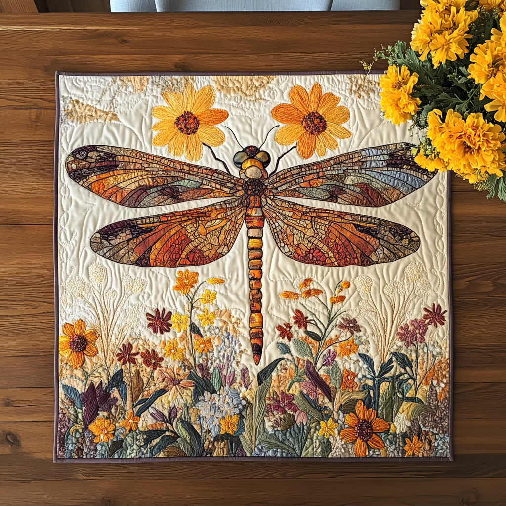 Mystic Dragonfly Quilted Table Topper NCU0DDK587