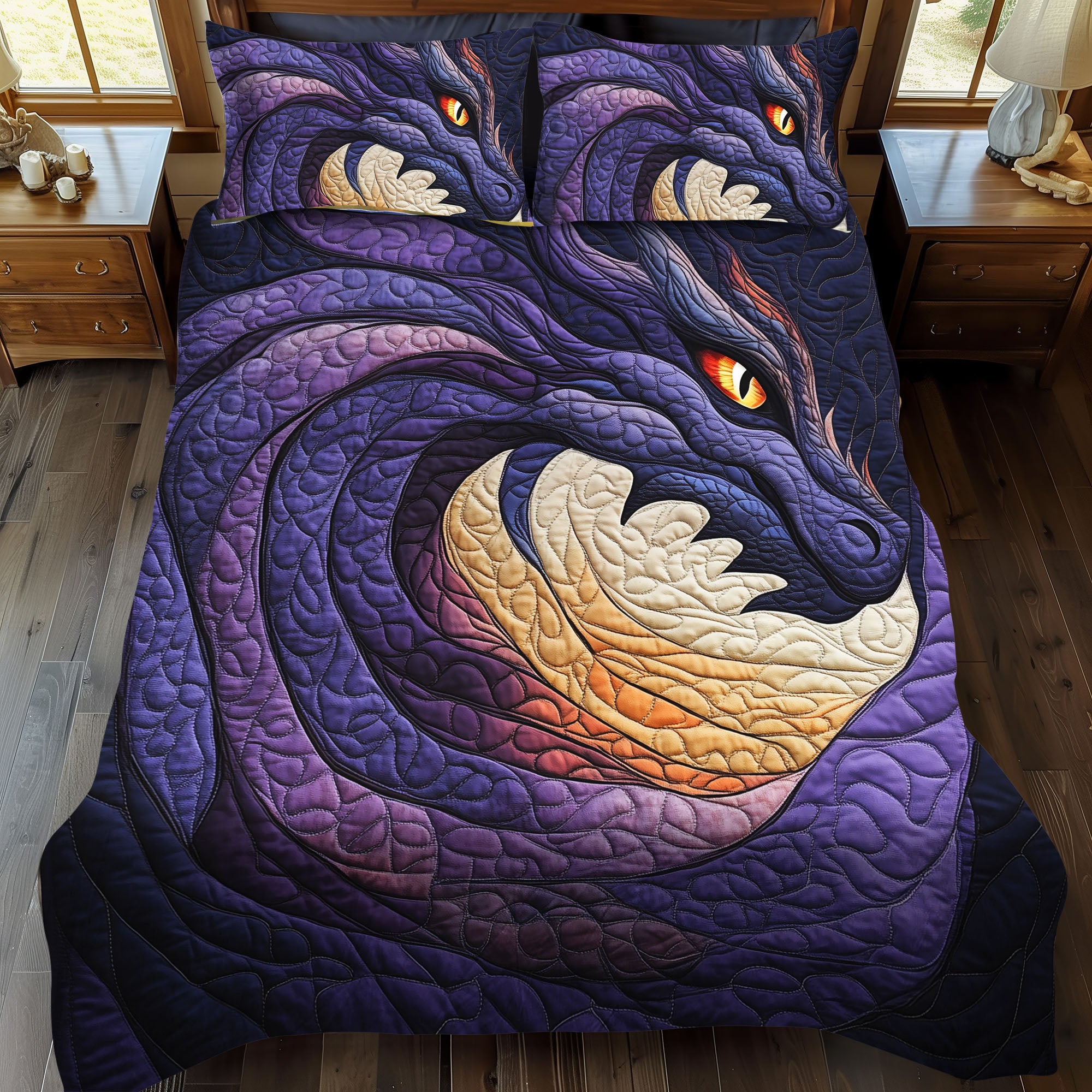Mystic Flame 3-Piece Quilted Bedding Set NCU0DK753