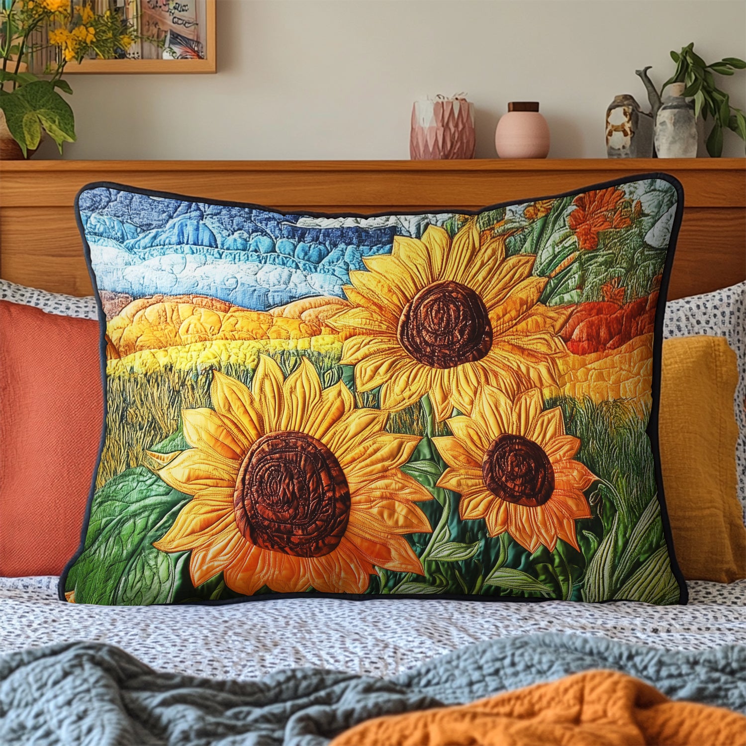 Summer Bloom Quilted Bedding Pillow Case NCU0NVH568