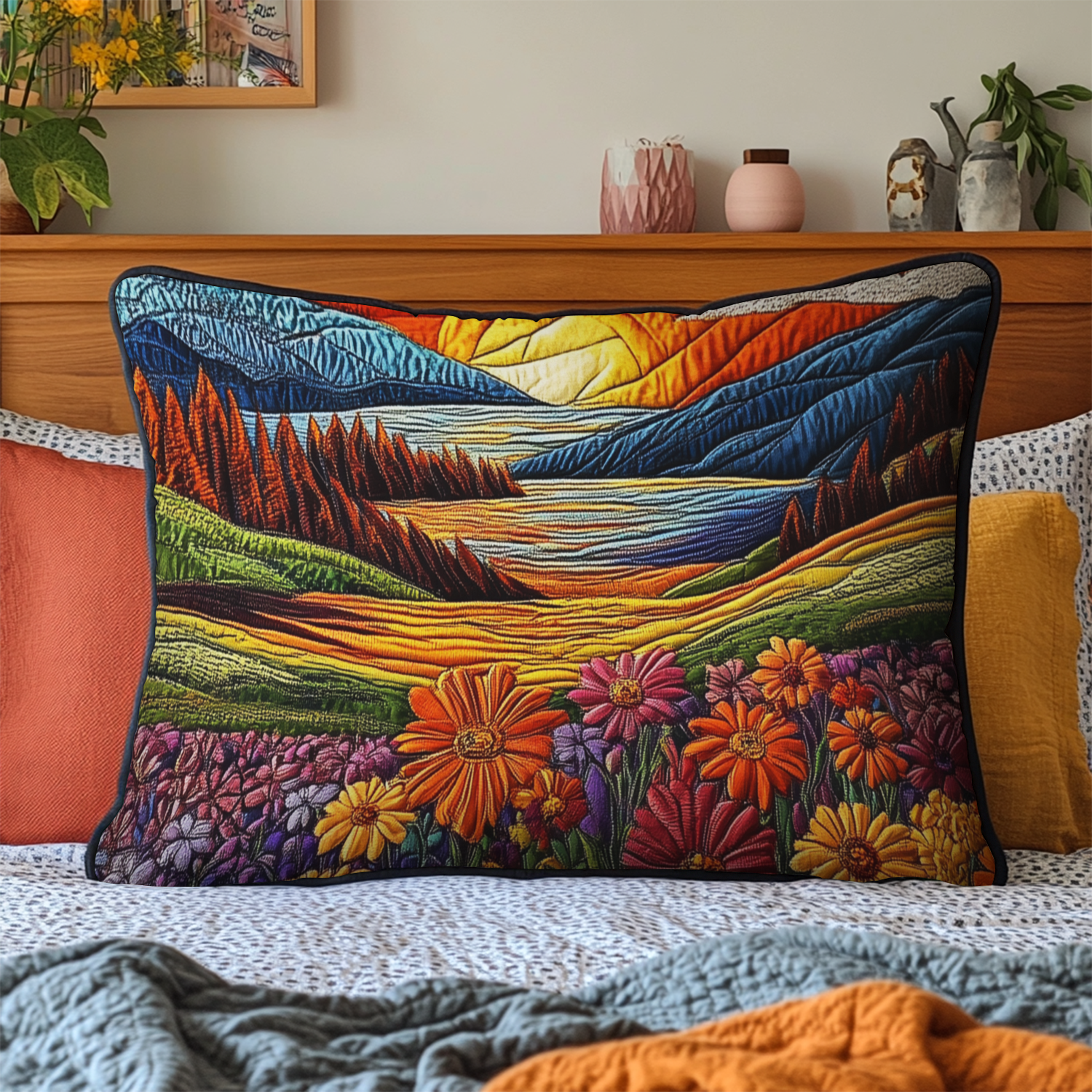 Vibrant View Quilted Bedding Pillow Case NCU0PVL128