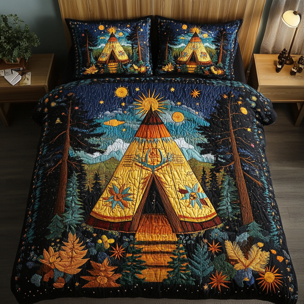 Native Spirit 3-Piece Quilted Bedding Set NCU0PVL092
