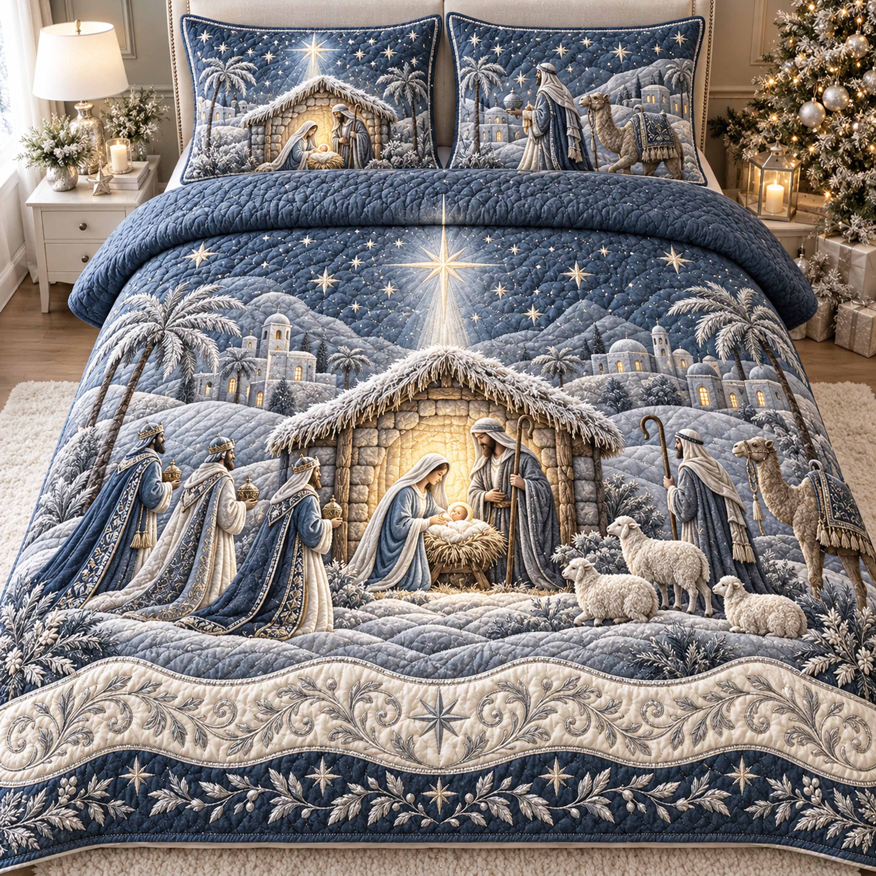 Nativity Glow 3-Piece Quilted Bedding Set NCU0NTD2321