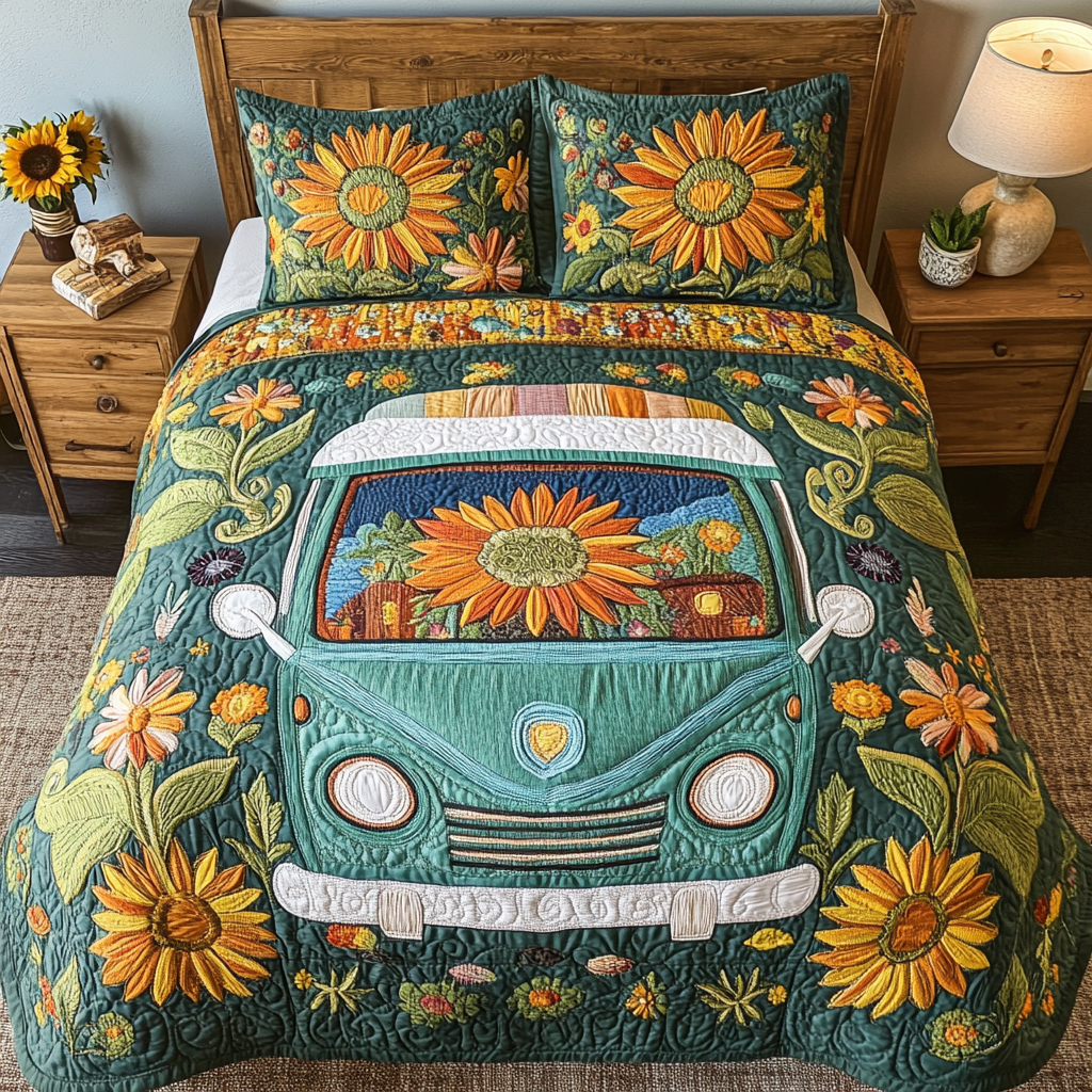 Nature Vibes 3-Piece Quilted Bedding Set NCU0PVL103