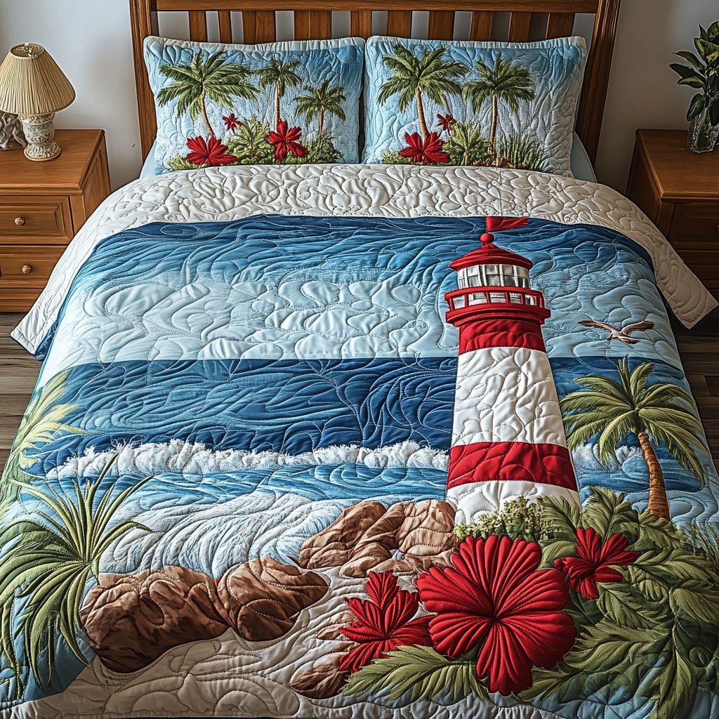 Nautical Charm 3-Piece Quilted Bedding Set NCU0NVH658