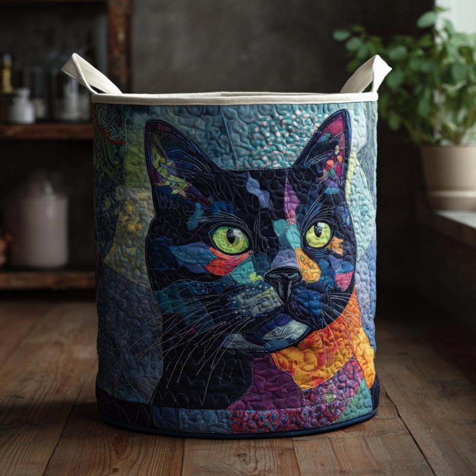 Night Whisker Quilted Laundry Basket NCU0DV1708