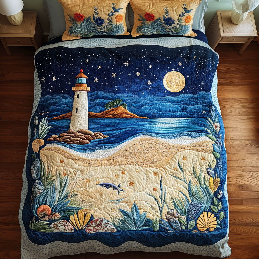 Night Lighthouse 3-Piece Quilted Bedding Set NCU0NNT277