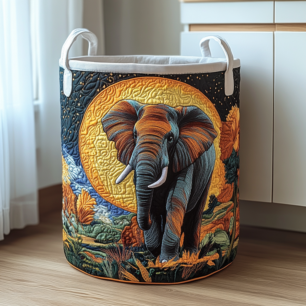Noble Elephant Quilted Laundry Basket NCU0DDK618
