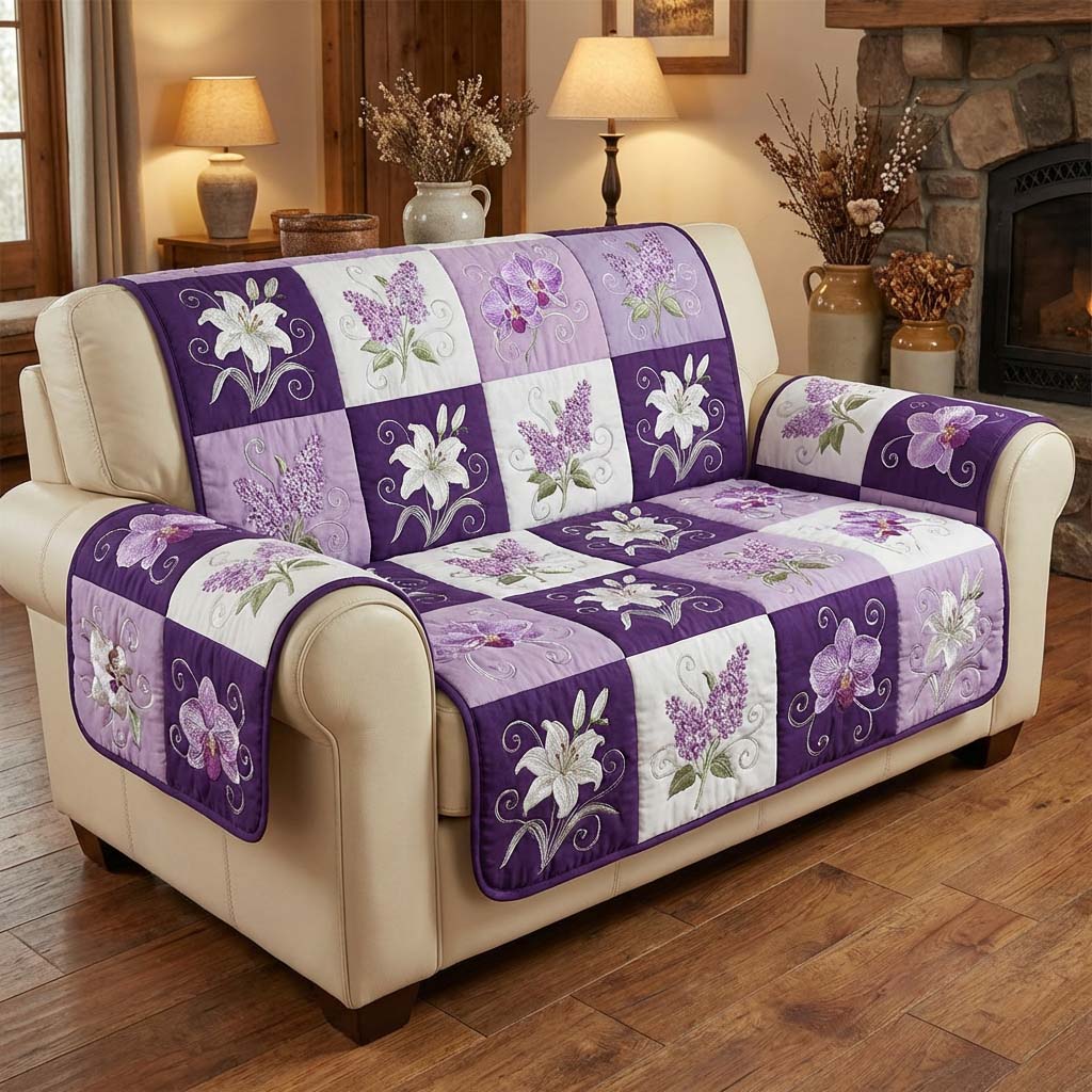 Noble Flower Quilted Sofa Cover NCU0HNH910